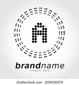 technology A letter logo design