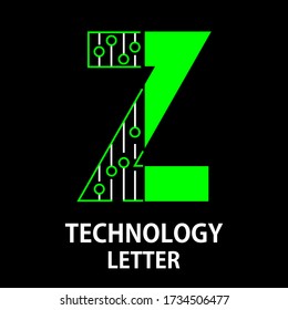 technology letter logo design template illustration. This is good for technology, science, computer etc. this is z letter 