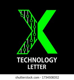 ilustración de plantilla de diseño de logotipo de carta de tecnología. Esto es bueno para la tecnología, la ciencia, la computación, etc. esto es x letter 
