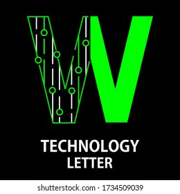 technology letter logo design template illustration. This is good for technology, science, computer etc. this is w letter 