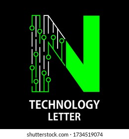 ilustración de plantilla de diseño de logotipo de carta de tecnología. Esto es bueno para la tecnología, la ciencia, la computadora, etc. Esto es una letra 