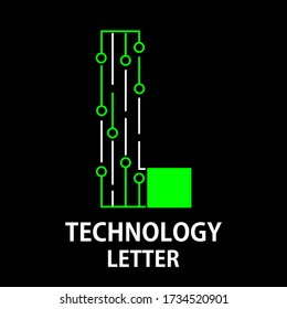 technology letter logo design template illustration. This is good for technology, science, computer etc. this is l letter 