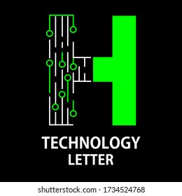 technology letter logo design template illustration. This is good for technology, science, computer etc. this is h letter 