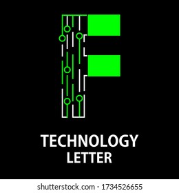 technology letter logo design template illustration. This is good for technology, science, computer etc. this is f letter 