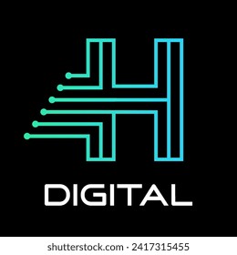 technology letter logo design template illustration. This is good for technology, science, computer etc. this is h letter 