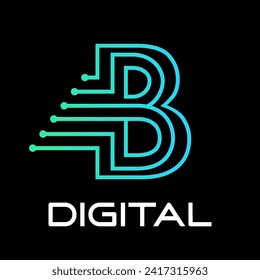 technology letter logo design template illustration. This is good for technology, science, computer etc. this is b letter 