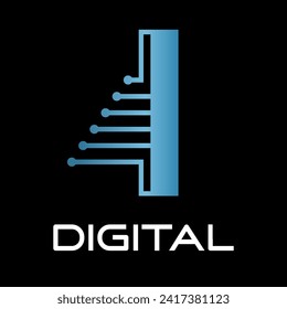 Technology letter logo design template illustration. This is good for technology, science, computer etc. this is i letter 