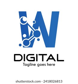 Technology letter logo design template illustration. This is good for technology, science, computer etc. this is w letter 