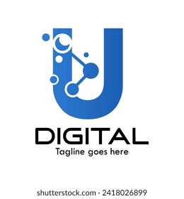 Ilustración de diseño de logotipo de carta de tecnología. Esto es bueno para la tecnología, la ciencia, la computación, etc., esta es tu carta 