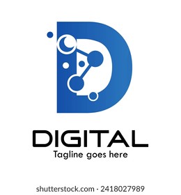 Technology letter logo design template illustration. This is good for technology, science, computer etc. this is d letter 