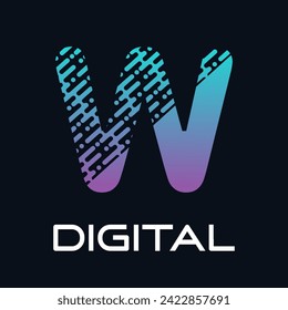 Technology letter logo design template illustration. This is good for technology, science, computer etc. this is w letter 