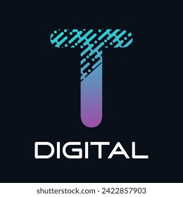 Technology letter logo design template illustration. This is good for technology, science, computer etc. this is t letter 