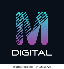 Technology letter logo design template illustration. This is good for technology, science, computer etc. this is m letter 