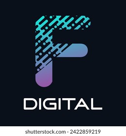 Ilustración de diseño de logotipo de carta de tecnología. Esto es bueno para la tecnología, la ciencia, la computación, etc., esto es una letra. 