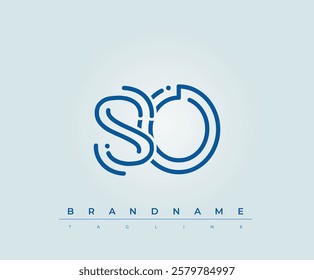 SO Technology Letter Logo Template. This tech letter logo is a graphic mark that uses letters to represent a technology company.