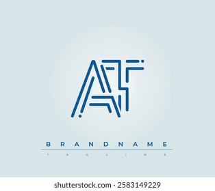 AT Technology Letter Logo Template. This tech letter logo is a graphic mark that uses letters to represent a technology company.
