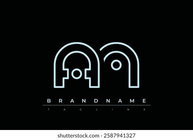 AN Technology Letter Logo Template. This tech letter logo is a graphic mark that uses letters to represent a technology company.