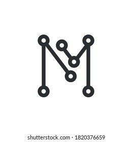 Technology letter M icon. Stock vector illustration.