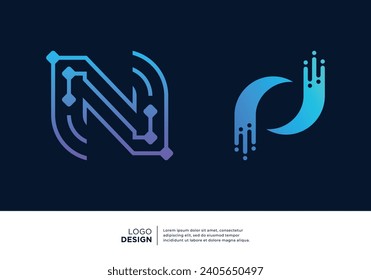 Technology letter N logo design. Creative and modern logo design