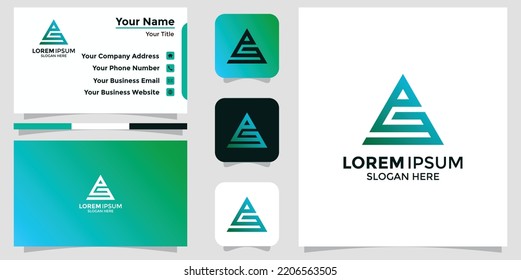 technology letter PM design logo and branding card