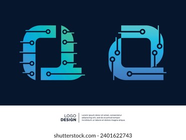 Technology letter Q logo design. Creative and modern logo design
