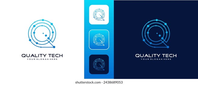 Technology letter Q logo design template