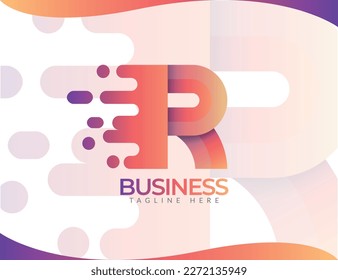 Technology Letter R Logo Design Template And Creative Concept, Gradient Color. Premium Creative Hi-Quality Minimal Business Letter R Logo Template Design.