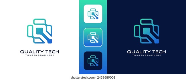 technology letter S dot logo design