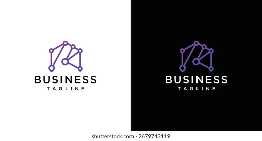 Letra tecnológica Um símbolo modelo de vetor de logotipo ilustração