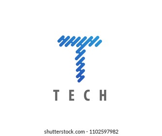 Technology Letter T Icon Logo Design Element