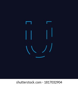 Technology Letter U Logotype blue colored .Creative Outline Logo Design for Alphabet U .Monogram Design For Letter U