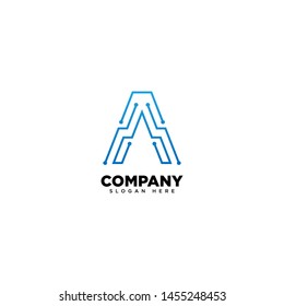 Technology Letter A - vector logo