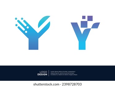 Technology letter Y logo design. Creative and modern logo design