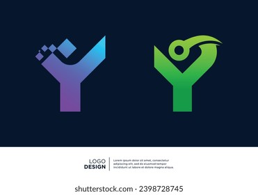 Technology letter Y logo design. Creative and modern logo design