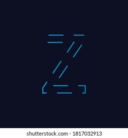 Technology Letter Z Logotype blue colored .Creative Outline Logo Design for Alphabet Z .Monogram Design For Letter Z