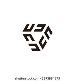 Technology, letters u, triangle geometric symbol simple logo vector