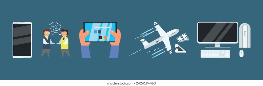 Technology Life with Device and Symbol Vector Set