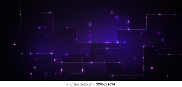 technology and light background and purple digital background main board    