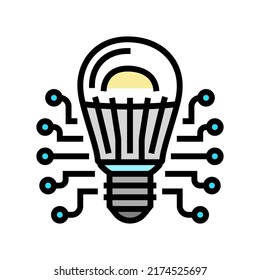 technology light bulb color icon vector. technology light bulb sign. isolated symbol illustration