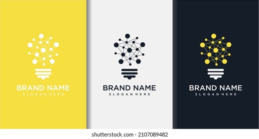 Technology light bulb - concept logo design. Digital creative idea sign.