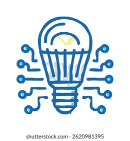 technology light bulb doodle icon sketch vector. technology light bulb sign. isolated symbol illustration