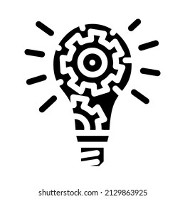 technology light bulb glyph icon vector. technology light bulb sign. isolated contour symbol black illustration