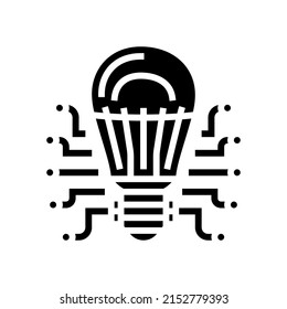 technology light bulb glyph icon vector. technology light bulb sign. isolated contour symbol black illustration