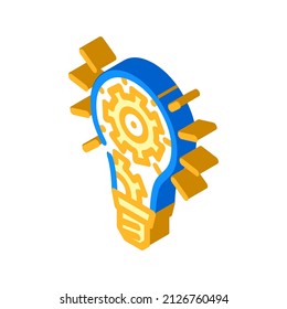 vector de icono isométrico de la bombilla de tecnología. señal de la bombilla de luz de tecnología. ilustración de símbolo aislado