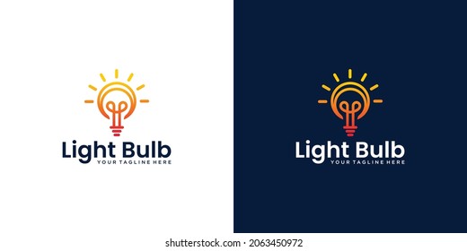 technology light bulb with line style logo