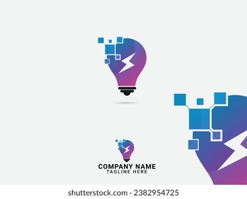 Technology Light bulb logo design. Bulb logo design. Idea tech. Energy. Electricity. Business. Smart. Finance. Colorful. Tech