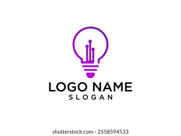 technology light bulb logo design.