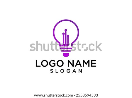 technology light bulb logo design.