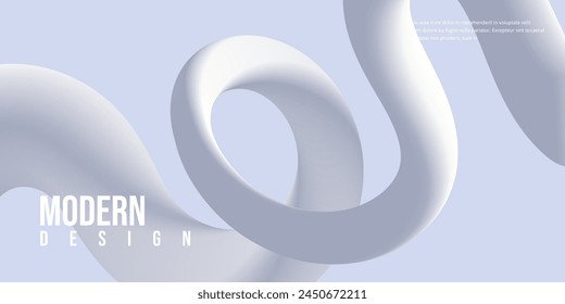 Technology light gray background with fluid abstract 3d wavy shape