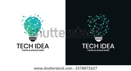 Technology lightbulb logo design, creative bulb digital idea